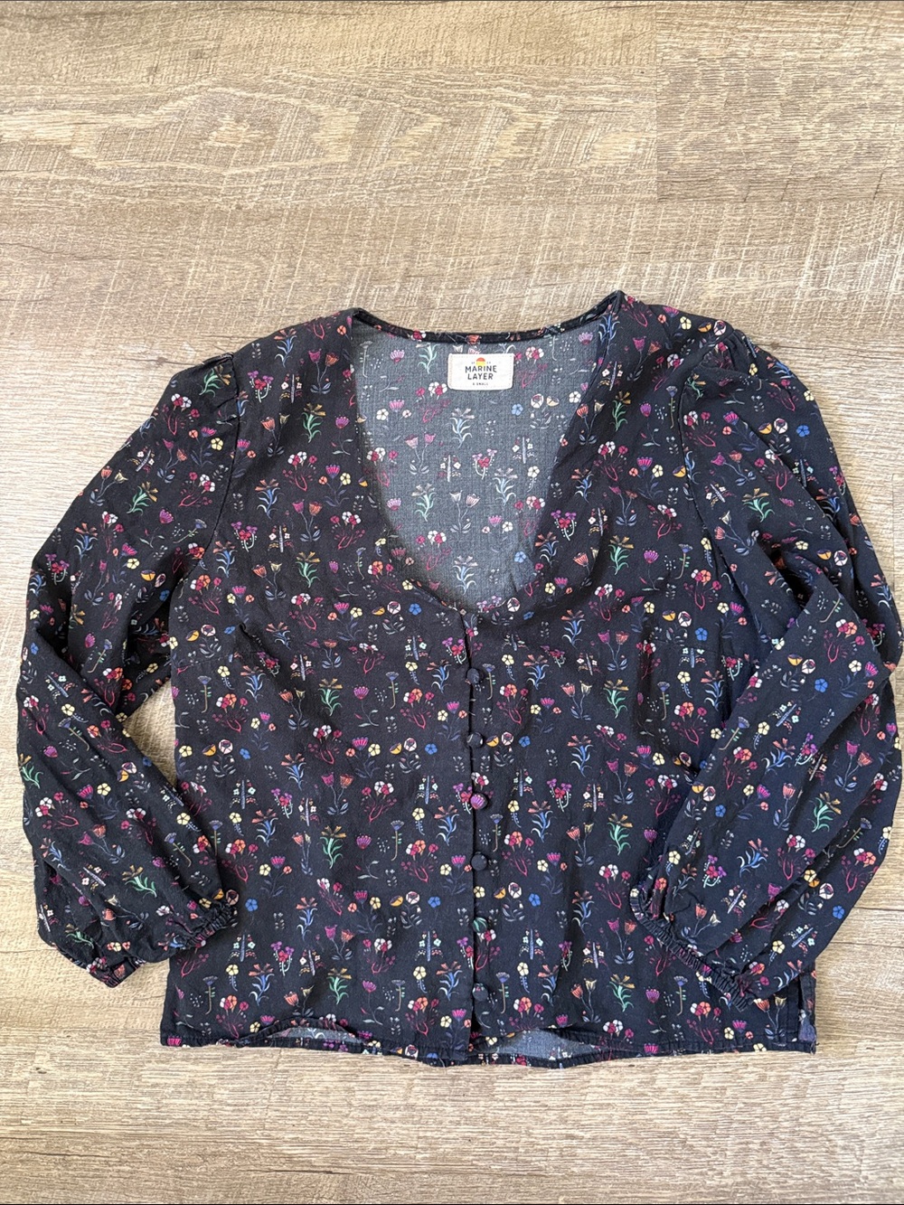 Marine Layer Stacy Patterned Floral Blouse Size XS